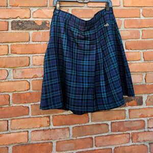 New Flynn O'Hara Green Multicolored Plaid Academia Skirt.